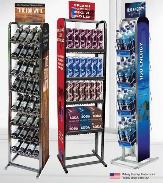 Pouch Drink Spinner Retail Stand, Midway Displays