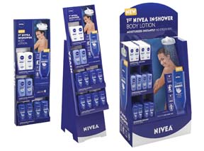 Nivea In-Shower Lotion Displays