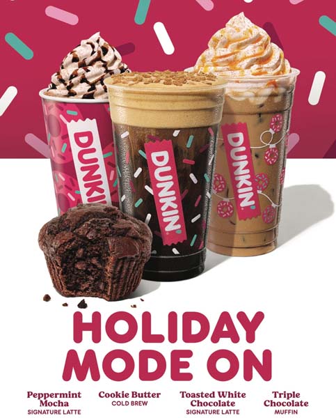 Dunkin’ Promotes Holiday Menu