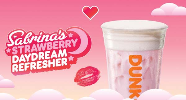 Dunkin’ Offering Sabrina’s Strawberry Daydream Refresher