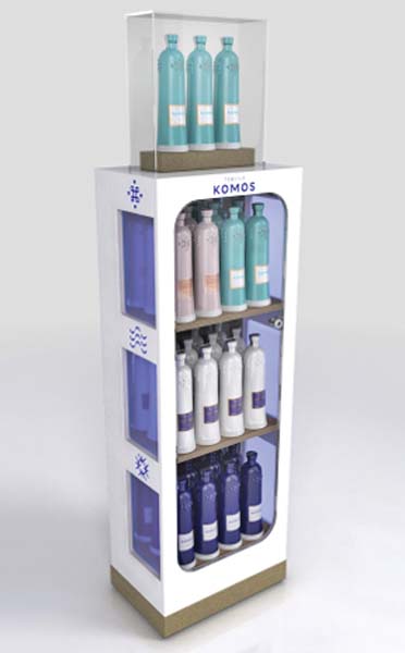 Komos Display Unit Showcases High-Tier Tequila Bottles