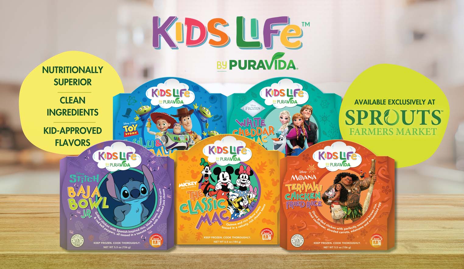 PuraVida Foods Expands KidsLife Line With Disney & Pixar Themed Frozen Meals