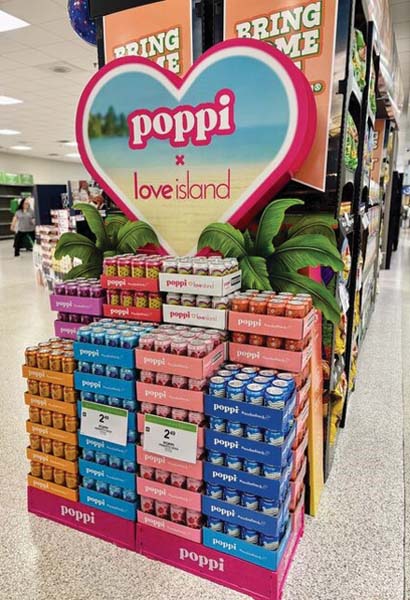 poppi Displays Highlight “Love Island’ Partnership